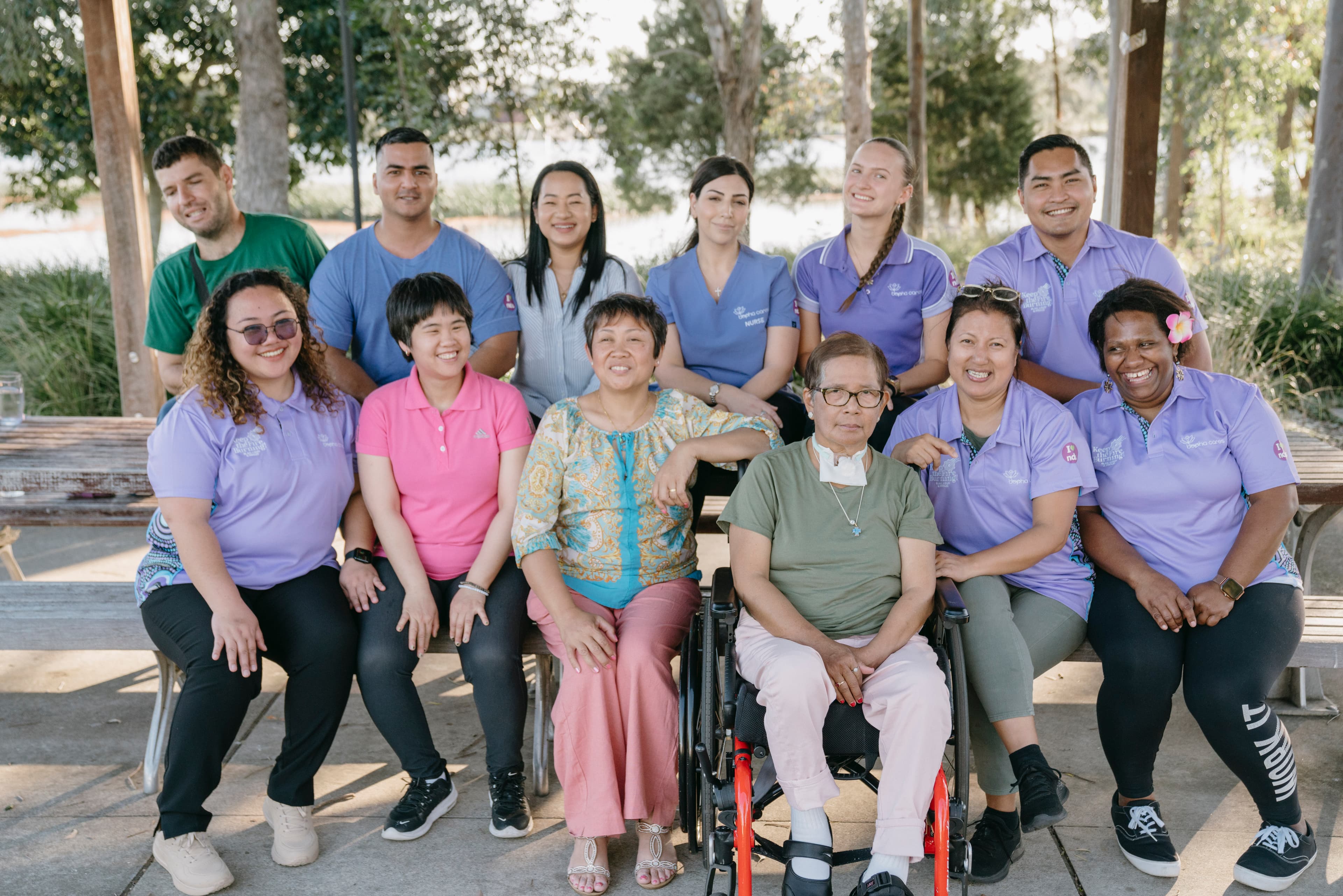 Our Bopha Cares team and our NDIS clients, enjoying a day in the shade